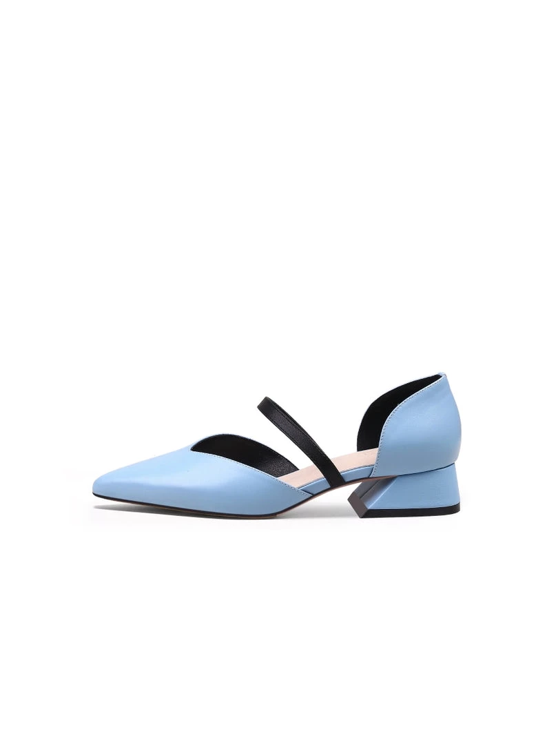 Jady Rose NEW ARRIVALS JadyRose | Strap-Detail Leather D'Orsay Pump Sky Blue 3 Jady Rose NEW ARRIVALS JadyRose | Strap-Detail Leather D'Orsay Pump Sky Blue