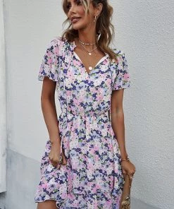 DY New In Clothing LUISA Floral Print Mini Dress - Blue 9 DY New In Clothing LUISA Floral Print Mini Dress - Blue