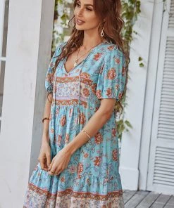 DY AURINA BOHO DRESS - BLUE PRINT 10 DY AURINA BOHO DRESS - BLUE PRINT