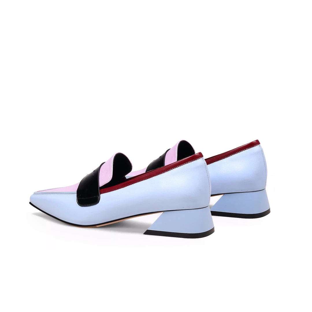 Jady Rose JadyRose | Trapezoid Block Heel Princess Kate Leather Loafer Shop Sandals 5 Jady Rose JadyRose | Trapezoid Block Heel Princess Kate Leather Loafer Shop Sandals