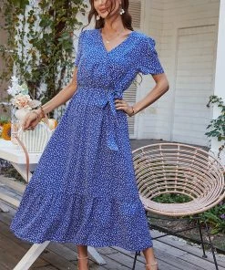 DY LEENA MIDI DRESS - BLUE PRINT NEW ARRIVALS