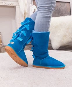 XH New In Shoes SMAIBULUN UGG™ | Triple Back-Bow Blue Leather Suede Boot 14 XH New In Shoes SMAIBULUN UGG™ | Triple Back-Bow Blue Leather Suede Boot