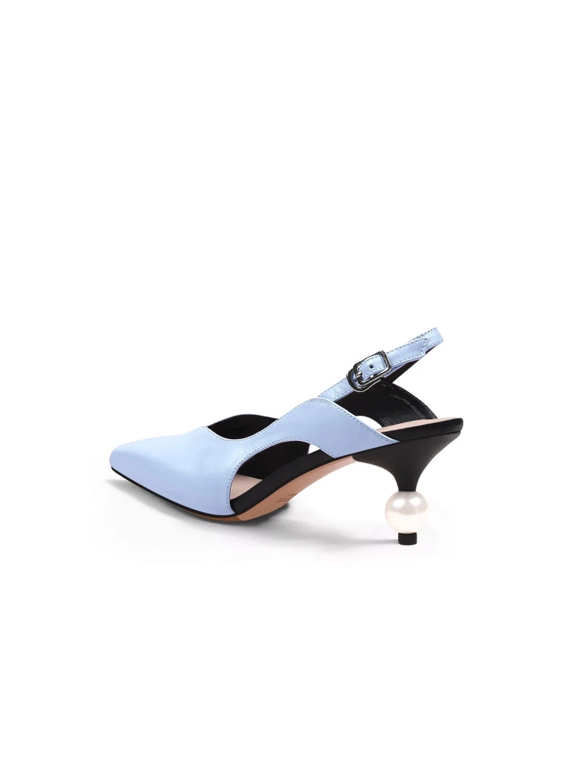 Jady Rose JadyRose | Pearl Kitten Heel Leather Slingback Blue NEW ARRIVALS 5 Jady Rose JadyRose | Pearl Kitten Heel Leather Slingback Blue NEW ARRIVALS