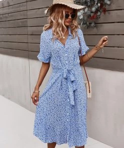 DY NEW ARRIVALS LORRIE SHIRT MIDI DRESS - SKY BLUE 10 DY NEW ARRIVALS LORRIE SHIRT MIDI DRESS - SKY BLUE