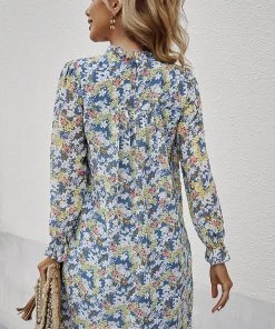 DY New In Clothing TERRENCE Floral Print Mini Dress - Blue 9 DY New In Clothing TERRENCE Floral Print Mini Dress - Blue