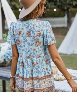 DY JEN BOHO TOP - BLUE New In Clothing 11 DY JEN BOHO TOP - BLUE New In Clothing