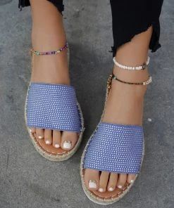 HT En Bloom | Rhinestone Upper Straw Matt Sole Sandal NEW ARRIVALS