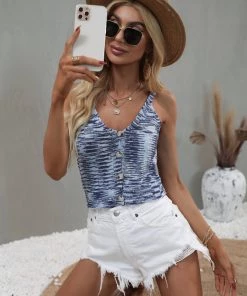 MY NEW ARRIVALS LEO KNIT TOP - BLUE PRINT