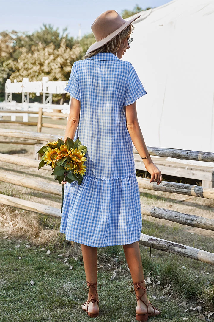 DY New In Clothing DARLEEN TARTAN SHIRT DRESS – BLUE 6 DY New In Clothing DARLEEN TARTAN SHIRT DRESS – BLUE