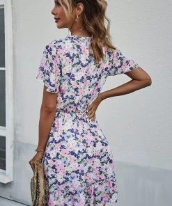 DY New In Clothing LUISA Floral Print Mini Dress - Blue 11 DY New In Clothing LUISA Floral Print Mini Dress - Blue