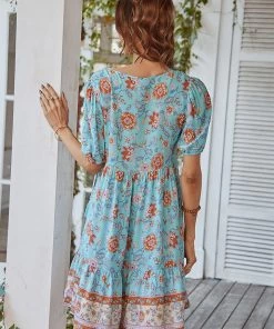 DY AURINA BOHO DRESS - BLUE PRINT 11 DY AURINA BOHO DRESS - BLUE PRINT