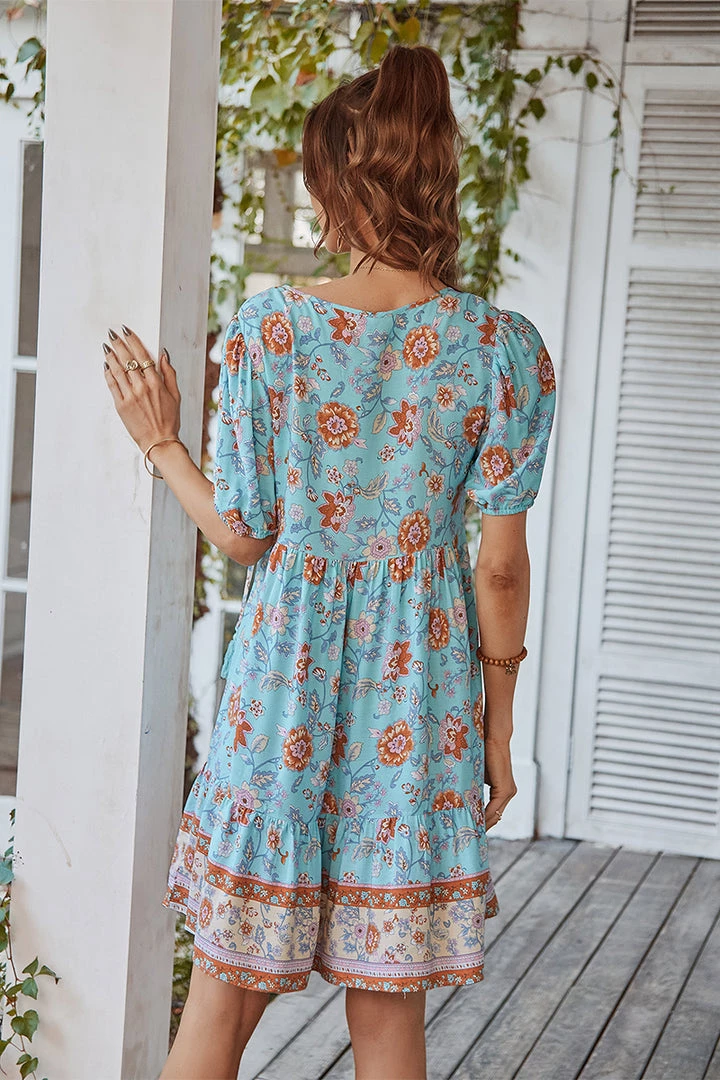DY AURINA BOHO DRESS - BLUE PRINT 6 DY AURINA BOHO DRESS - BLUE PRINT