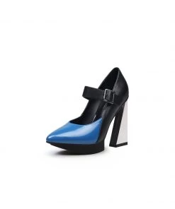 Jady Rose NEW ARRIVALS JADYROSE | LYANA BLUE MIRROR HEEL MARY JANE