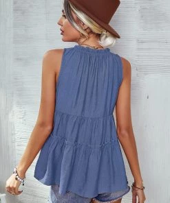 DY New In Clothing TONYA TANK TOP - BLUE 11 DY New In Clothing TONYA TANK TOP - BLUE