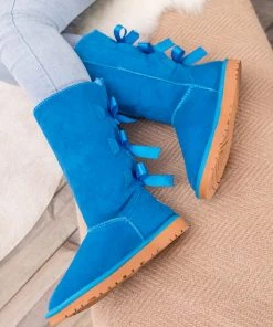 XH New In Shoes SMAIBULUN UGG™ | Triple Back-Bow Blue Leather Suede Boot 15 XH New In Shoes SMAIBULUN UGG™ | Triple Back-Bow Blue Leather Suede Boot