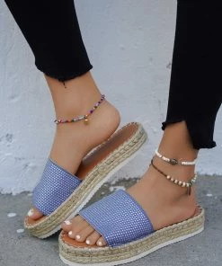 HT En Bloom | Rhinestone Upper Straw Matt Sole Sandal NEW ARRIVALS