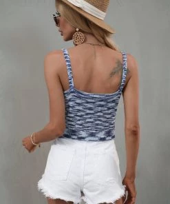 MY NEW ARRIVALS LEO KNIT TOP - BLUE PRINT