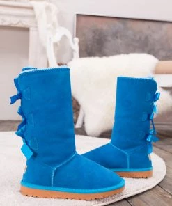 XH New In Shoes SMAIBULUN UGG™ | Triple Back-Bow Blue Leather Suede Boot 17 XH New In Shoes SMAIBULUN UGG™ | Triple Back-Bow Blue Leather Suede Boot