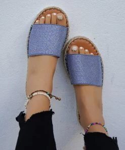 HT En Bloom | Rhinestone Upper Straw Matt Sole Sandal NEW ARRIVALS