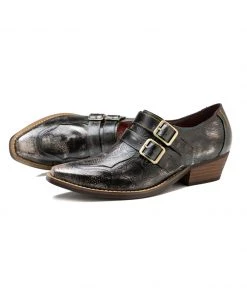 New In Shoes Soffia | Bronze Floral Embossed Leather Oxford Boot