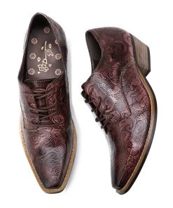 New In Shoes Genuine Leather Block Brogue-Detail Floral Embossed Oxford Heel Shoes- Soffia 13 New In Shoes Genuine Leather Block Brogue-Detail Floral Embossed Oxford Heel Shoes- Soffia