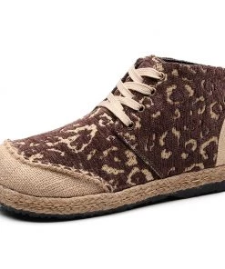 TC Altamont Linen Embossed Hi-Top Round Toe Sneakers Espadrilles - Cactus Rose