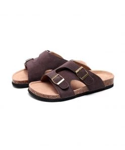 GLF Maibulun | Brown Criss Cross Wrap Suede Sandals Slides NEW ARRIVALS
