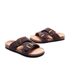 GLF Maibulun | Brown Criss Cross Wrap Suede Sandals Slides NEW ARRIVALS
