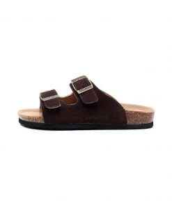 GLF Maibulun | Brown Double-Buckle Wide-Strap Suede Leather Sandals NEW ARRIVALS
