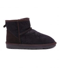 XH New In Shoes SMAIBULUN UGG™ | Embroidered Floral Faux Fur-Lined Leather Suede Boot