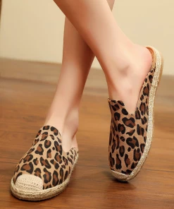 TC Leopard Jade Mules Espadrilles - Cactus Rose New In Shoes