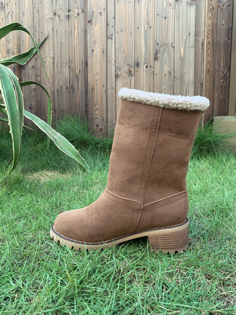 YL En Bloom | Brown Plush-Lined Fold-Over Boot New In Shoes 10 YL En Bloom | Brown Plush-Lined Fold-Over Boot New In Shoes