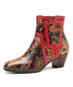 SOFFIA | Terracotta Warriors Vintage Genuine Leather Mid Heel Ankle Boots
