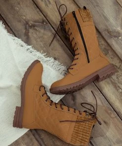 YL New In Shoes En Bloom | Brown Plaid Pattern Sock-Lined Boot