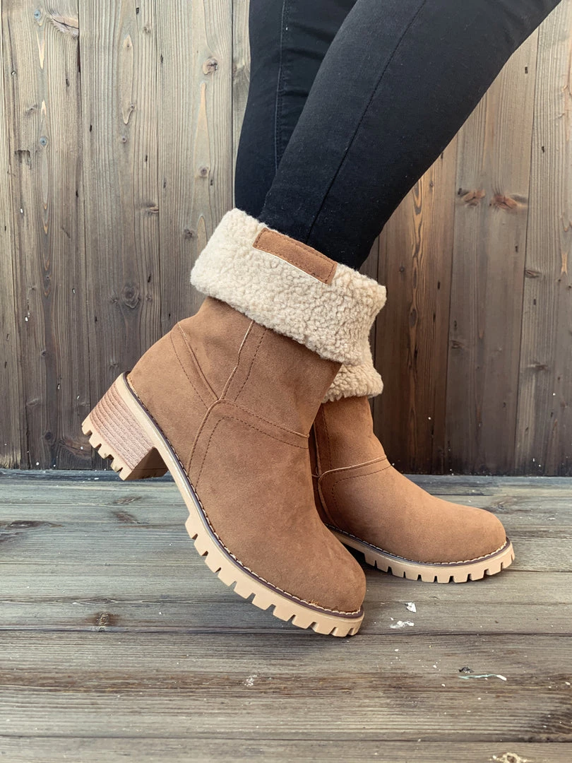 YL En Bloom | Brown Plush-Lined Fold-Over Boot New In Shoes 1 YL En Bloom | Brown Plush-Lined Fold-Over Boot New In Shoes