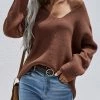 MY Smaibulun | Brown Marjorie V-neck Knit Sweater New In Clothing