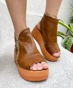 Peep-toe Side Zipper Wedge Boots Platform Sandals | EN BLOOM New In Shoes