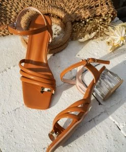 HT En Bloom | Brown Ring Toe Block Heel Sandal NEW ARRIVALS