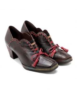 SOFFIA | Curve Ankle Floral Embossed Genuine Leather Loafers S/S 2022