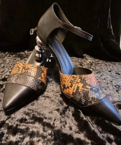 Jady Rose New In Shoes Smaibulun Doll | Snake Patterned Belted Women's Pump By JadyRose