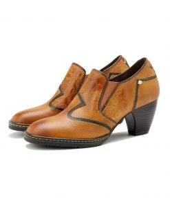 NEW ARRIVALS SOFFIA Genuine Leather Stitch Contrast Trim Heel Boots Loafers