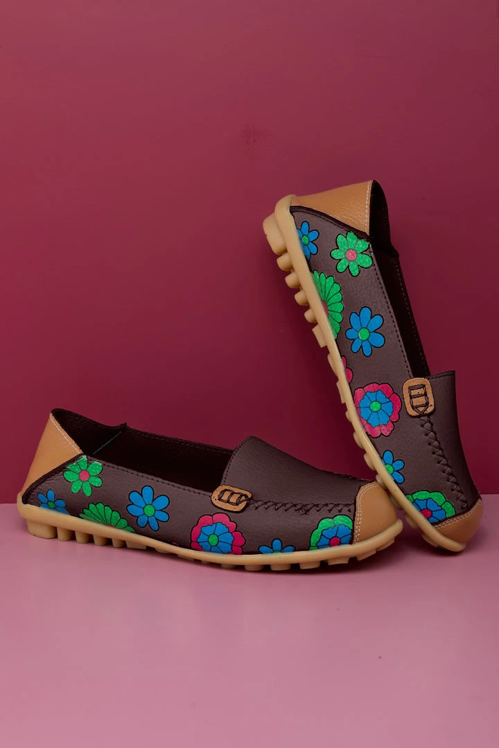 ATC Floral Print-Accent Leather Loafers - MAMA LOVE 6 ATC Floral Print-Accent Leather Loafers - MAMA LOVE