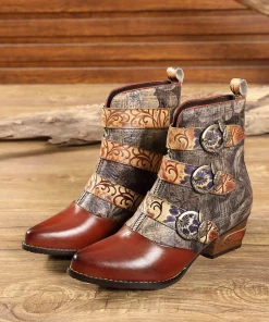 RXD SOFFIA | Genuine Leather Tri-Strap Font Zip Ankle Boots NEW ARRIVALS