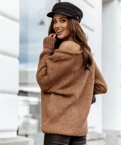 MY Smaibulun Doll | CHESTERFIELD Brown Oversized Collar Knit Sweater New In Clothing