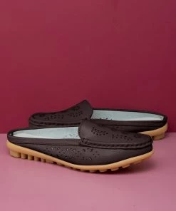 ATC Laser Cut Out Mules Loafers - Women