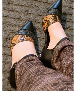 Jady Rose New In Shoes Smaibulun Doll | Snake Patterned Belted Women's Pump By JadyRose