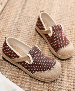 TC NEW ARRIVALS Cactus Rose | Gypsophila Print Linen Brown Espadrilles