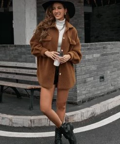 YBL Smaibulun | Chest Pockets Soft Teddy Bear Warm Coat 7 YBL Smaibulun | Chest Pockets Soft Teddy Bear Warm Coat