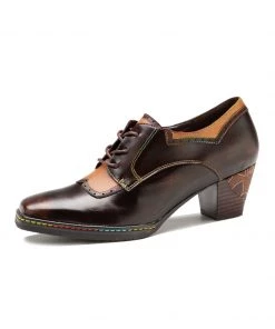 New In Shoes Soffia | Genuine Leather Embossed Block Brogue-Detail Heel Oxford Shoes 11 New In Shoes Soffia | Genuine Leather Embossed Block Brogue-Detail Heel Oxford Shoes