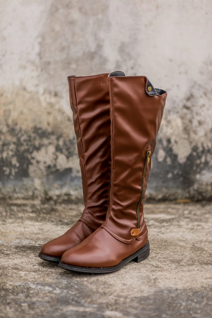 AL En Bloom | Side-Pocket Slouchy Long Boot - Brown 4 AL En Bloom | Side-Pocket Slouchy Long Boot - Brown